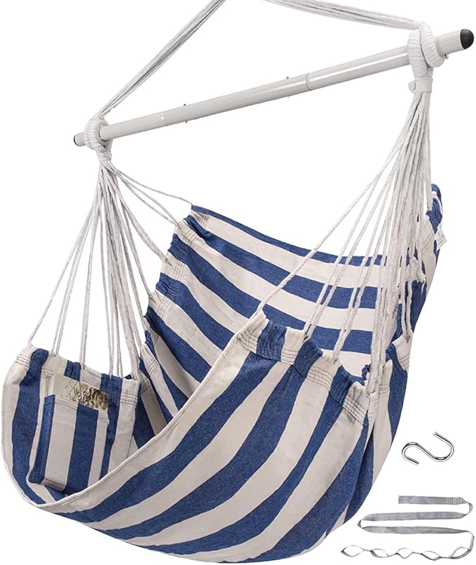 Canvas Pattern Hammock Chair Rainbow
