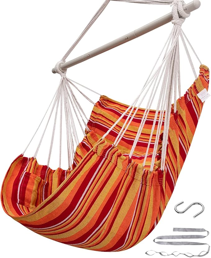 Canvas Pattern Hammock Chair Rainbow
