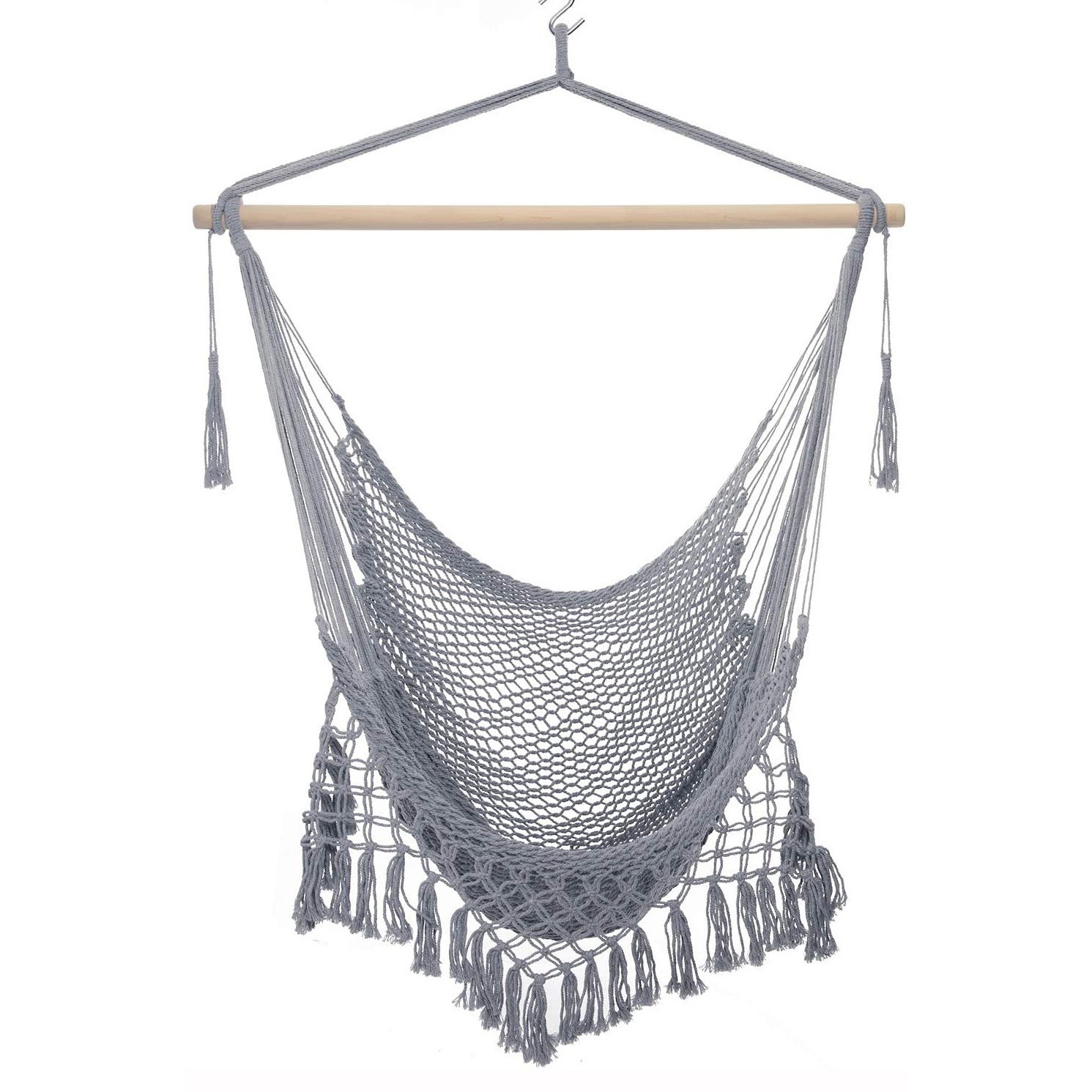 Rope Macrame Hammock Swing Chair Gray